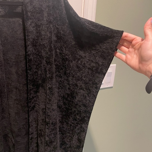 Crosby by Mollie Burch Chenille Black Open Cardigan - Small - Picture 4 of 6